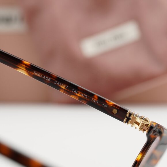 Miu Miu MUA06S 14L4I0 Rectangle Sunglasses – Honey Havana \\Pink